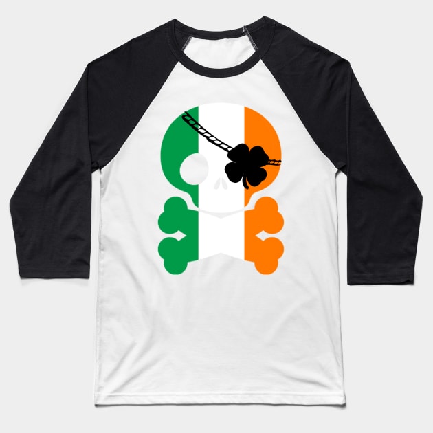 Cute Skull and Crossbones St. Patty's Day Pirate T-Shirt Baseball T-Shirt by gillys